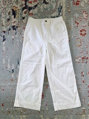 GAP White Wide-Leg Chino Pants